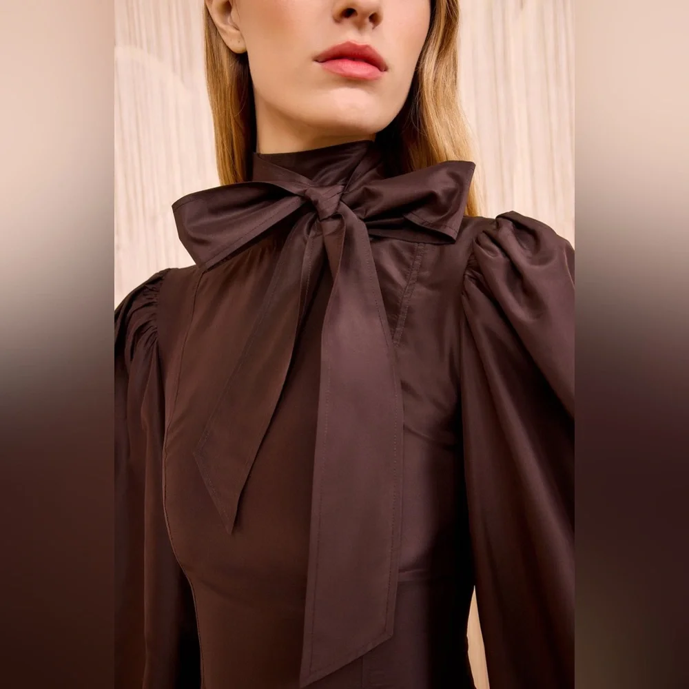 Ulla Johnson Giorgia Silk Neck Tie Blouse $490 NEW without tag - Picture 3 of 4